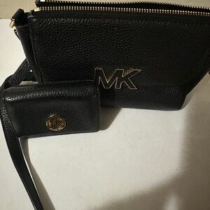 Michael Kors Black Bag and Wallet Duo